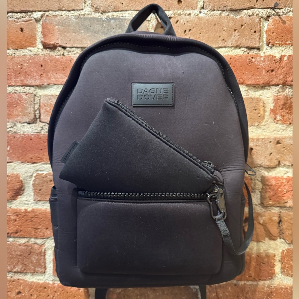 Dagne Dover Black Dakota Neoprene Backpack w Luggage Strap